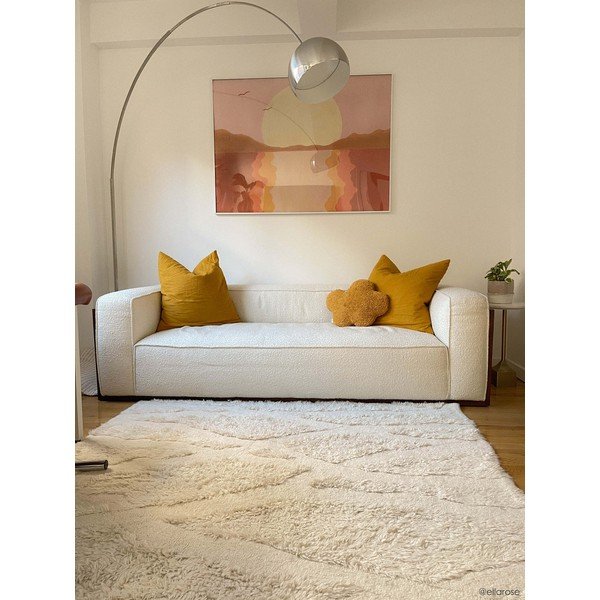 Bela pralna ročno tkana volnena preproga 170x240 cm Enkang Ivory – Lorena Canals-image-3