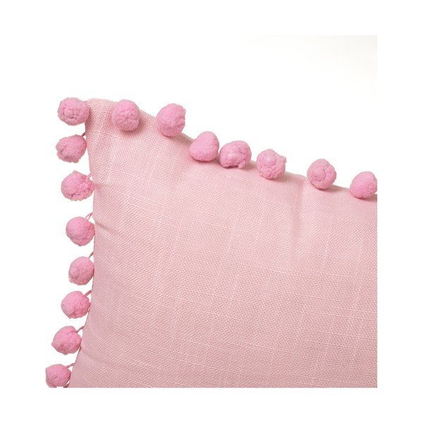 Rožnat okrasni vzglavnik Casa Selección Pompon, 50 x 30 cm-image-2