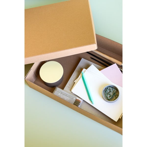 Kartonaste škatle za shranjevanje v kompletu 3 ks s pokrovom v naravni barvi 44x31x10 cm Storeit – Hübsch-image-1