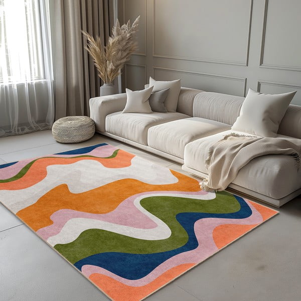 Oranžna pralna preproga 80x150 cm Squiggly Orange – Mila Home-image-3