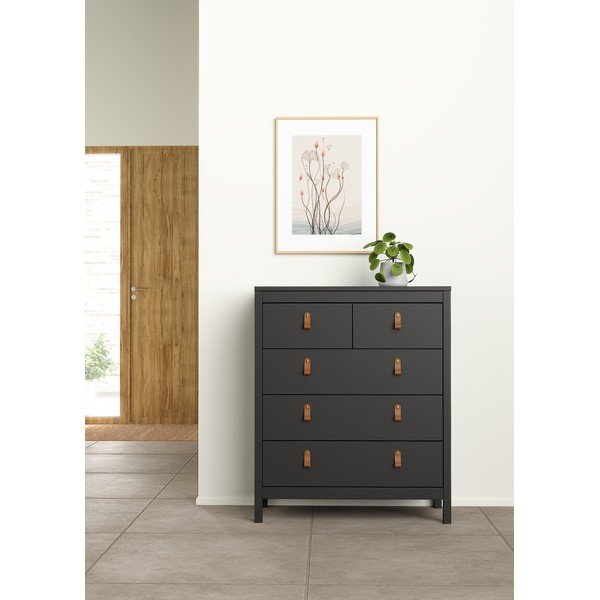 Črna visoka komoda 82x99 cm Madrid – Tvilum-image-1