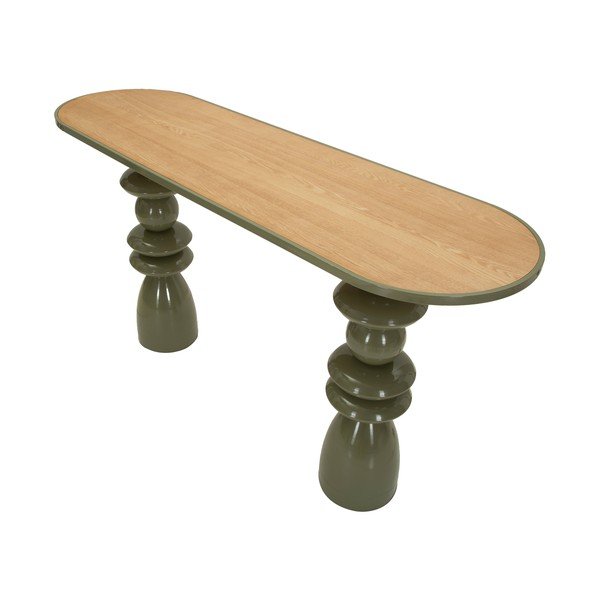 Zelena kovinska stranska mizica 45x150 cm Metal Console – Mauro Ferretti-image-3