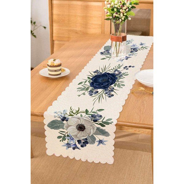 Namizni tekač 40x130 cm Blue Rose – Minimalist Cushion Covers-image-1