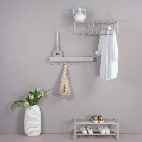 Sivorjav kovinski stenski obešalnik s polico 70 cm Rex – Spinder Design-image-4