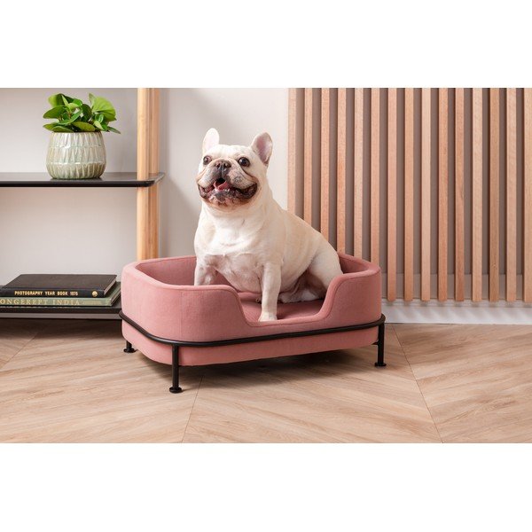 Roza žametna postelja za hišne ljubljenčke Leitmotiv Puffed-image-1