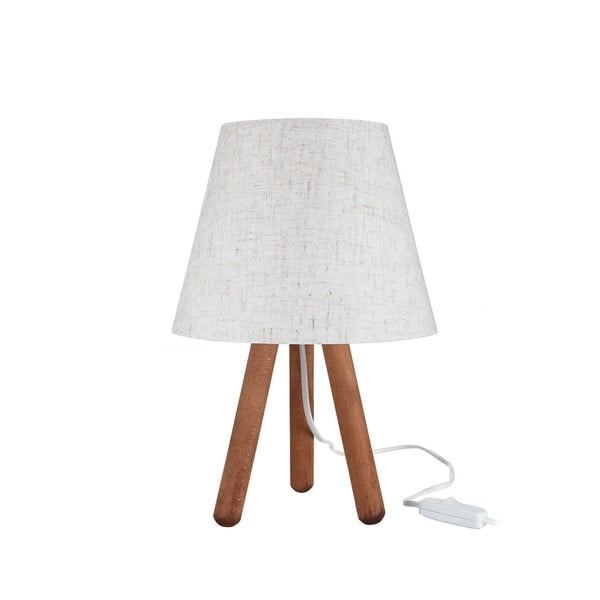 Namizna svetilka s tekstilnim senčnikom v beli in naravni barvi (višina 33,5 cm) - Squid Lighting