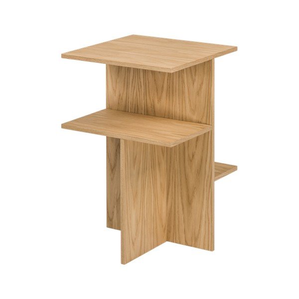 Nočna omarica v hrastovem dekorju s policami v naravni barvi Atik – noo.ma-image-2
