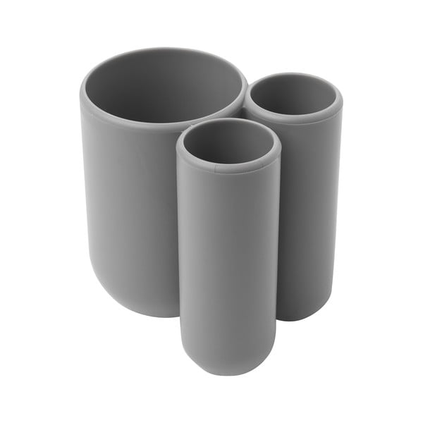 Siva plastična skodelica za zobne ščetke Touch - Umbra-image-3