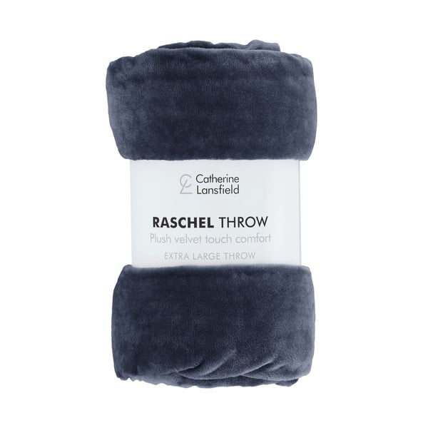 Temno modra odeja iz mikropliša 130x170 cm Raschel Velvet – Catherine Lansfield-image-2