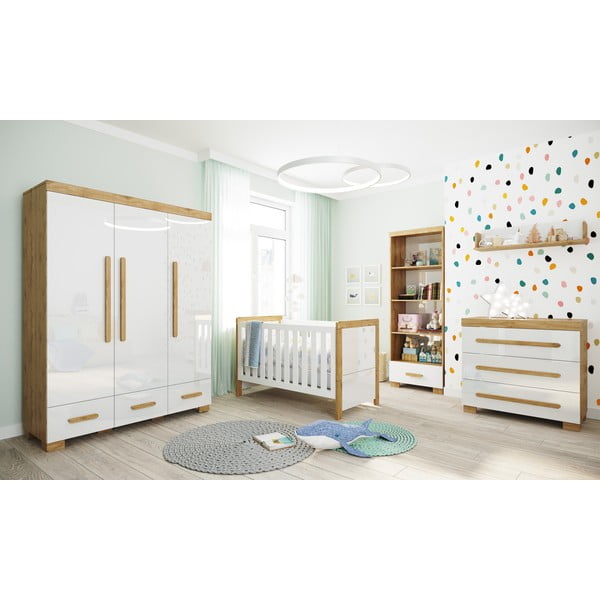 Bela nastavljiva otroška postelja Pinio Oakie, 70 x 140 cm-image-1