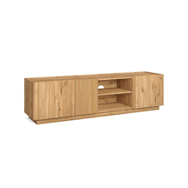TV omarica v hrastovem dekorju v naravni barvi 180x48 cm Rayana – Marckeric-image-4