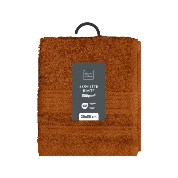 Frotirna bombažna brisača v barvi terakote 30x50 cm Tendresse – douceur d'intérieur-image-4