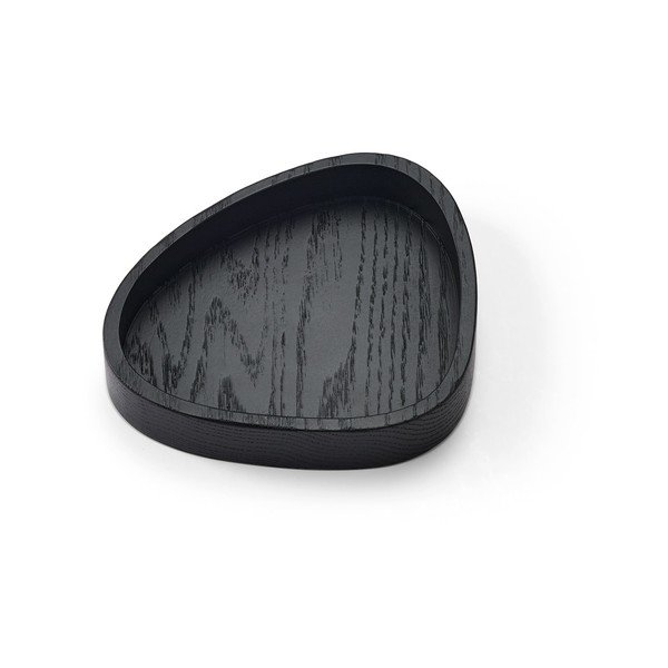 Črna dekorativna lesena škatla za shranjevanje 14x12,5x3 cm Curve S – LIND DNA-image-1