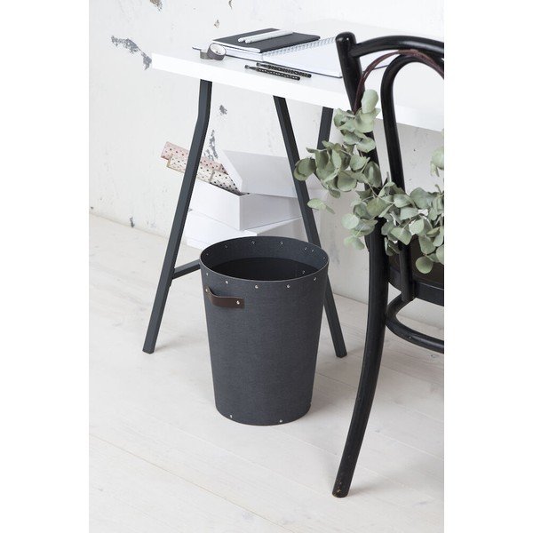 Črn koš za smeti za pisarno Aries Canvas Paper Laminate – Bigso-image-3