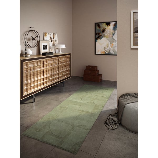 Zelen ročno tkan volnen tekač 80x250 cm Alexis – Villeroy&Boch-image-1