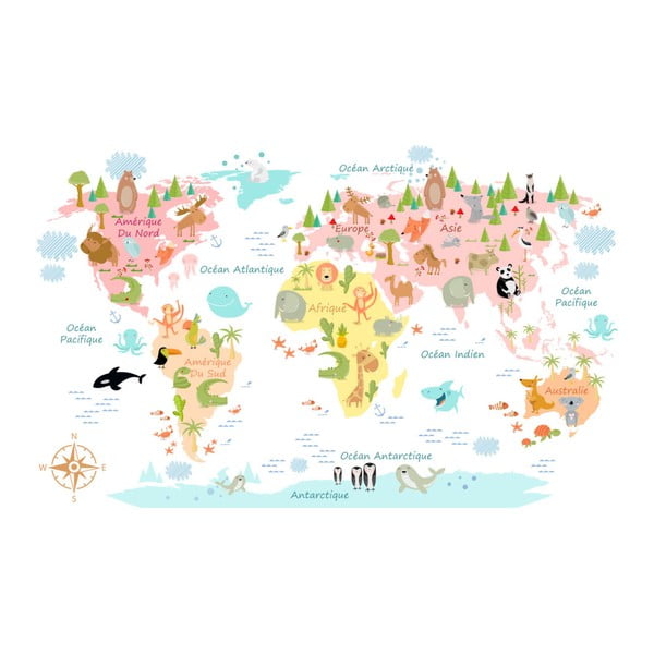 Stenska nalepka Ambiance Baby World Map