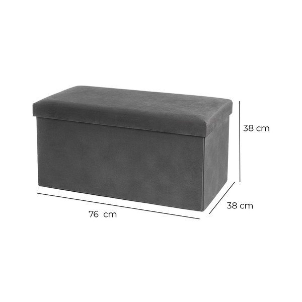 Temno siv žameten tabure Estela – Casa Selección-image-3