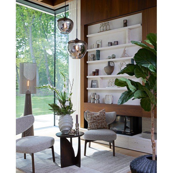 Rjava stoječa svetilka s tekstilnim senčilom (višina 180 cm) Micky – Light & Living-image-2