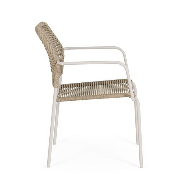 Kovinski vrtni stol v bež in naravni barvi Jable – Bizzotto-image-3