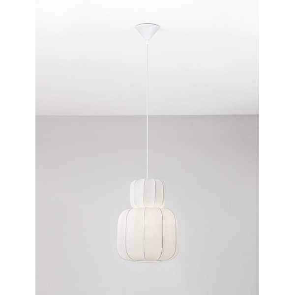 Mat bela tekstilna viseča svetilka ø 28 cm Delina – Nova Luce-image-4
