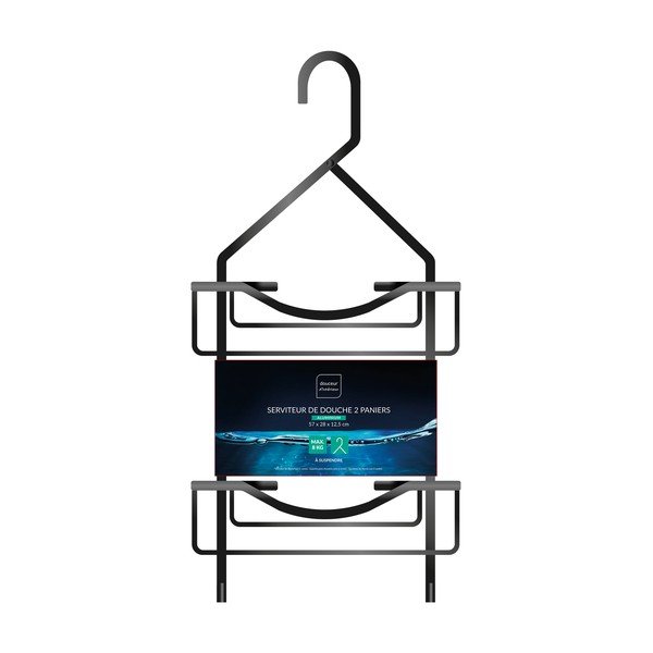 Mat črna aluminijasta viseča kopalniška polica Filaire Aluminium – douceur d'intérieur-image-1