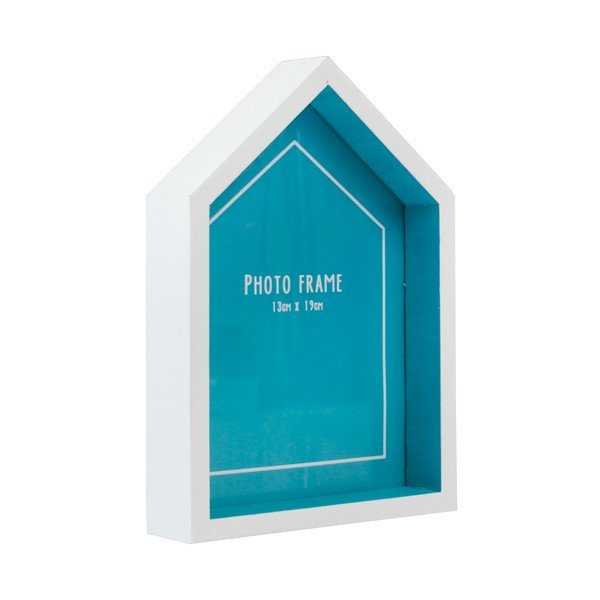 Modri okvir za fotografije v obliki hišice na plaži Rex London Beach, 14 x 20 cm-image-1