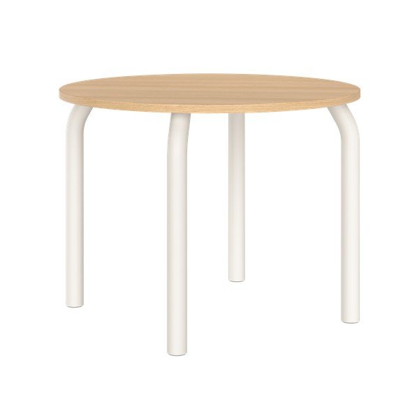 Okrogla jedilna miza z mizno ploščo v hrastovem dekorju ø 100 cm Meko – noo.ma