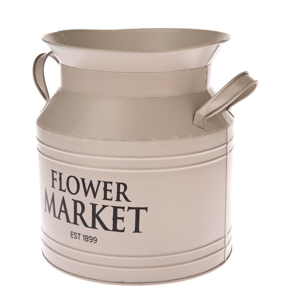 Bež kovinski cvetlični lonček Dakls Flower Market, ø 20 cm
