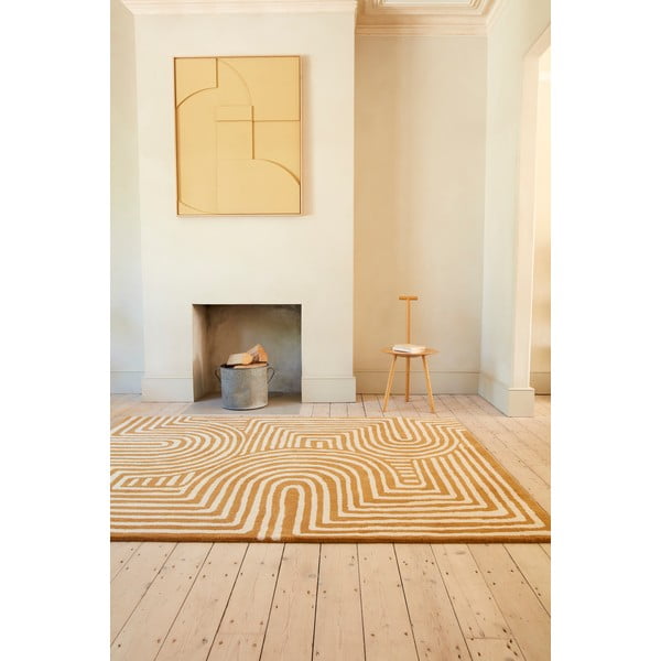 Oker rumena volnena preproga 120x170 cm Reef – Asiatic Carpets-image-2