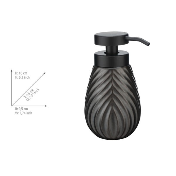 Antracitno siv keramičen dozirnik za milo 330 ml Idro – Wenko-image-2