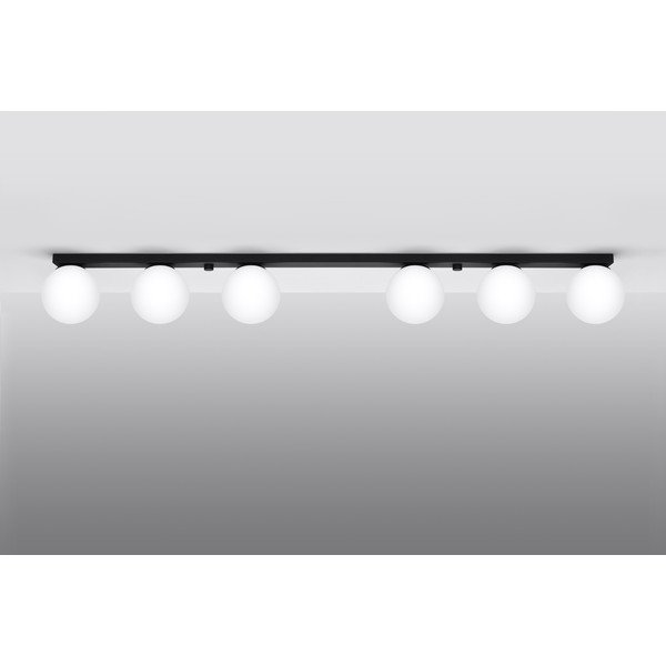 Črna stropna svetilka s steklenim senčilom ø 12 cm Umerta – Sollux-image-3