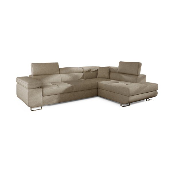 Bež raztegljiva/s prostorom za shranjevanje kotna sedežna garnitura (desni kot/v obliki črke L) Anton – ELTAP-image-2