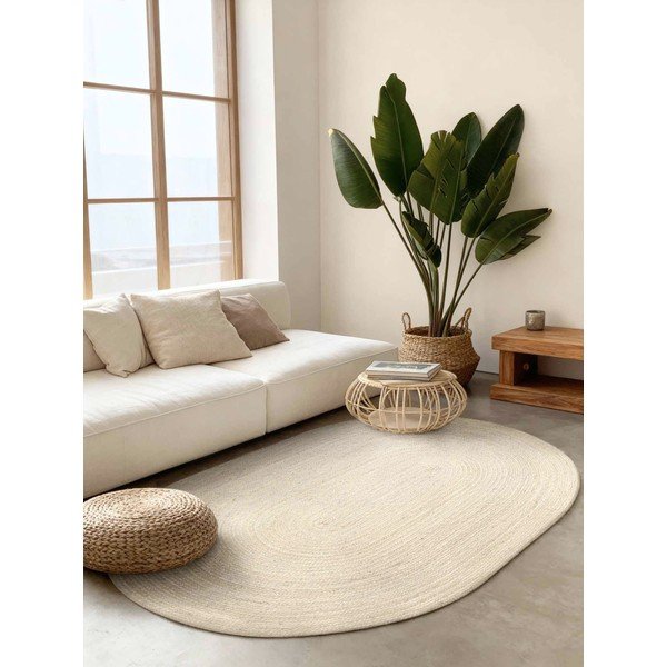 Kremno bela obojestranska/ročno tkana preproga iz jute 160x230 cm Braided – Hanse Home-image-1
