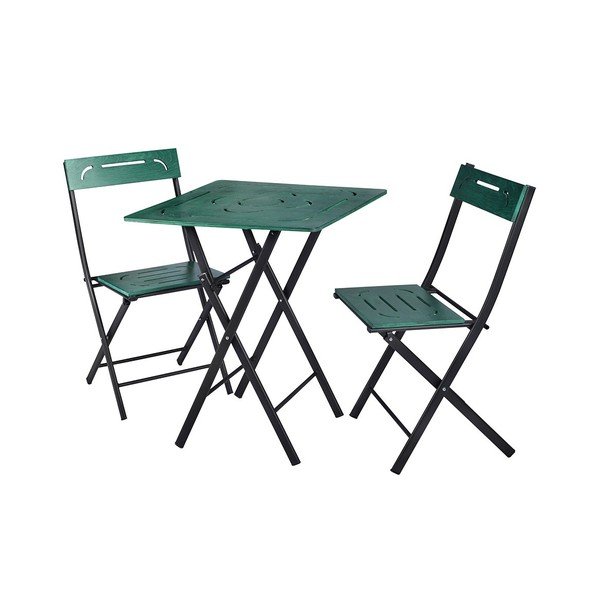 Temno zelena vrtna jedilna garnitura za 2 osebi Bistro – Floriane Garden-image-2