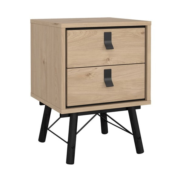 Nočna omarica v hrastovem dekorju v naravni barvi Ry – Tvilum-image-2