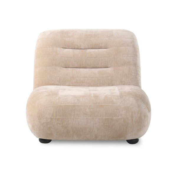 Bež žameten fotelj Wyatt – Dutchbone-image-1