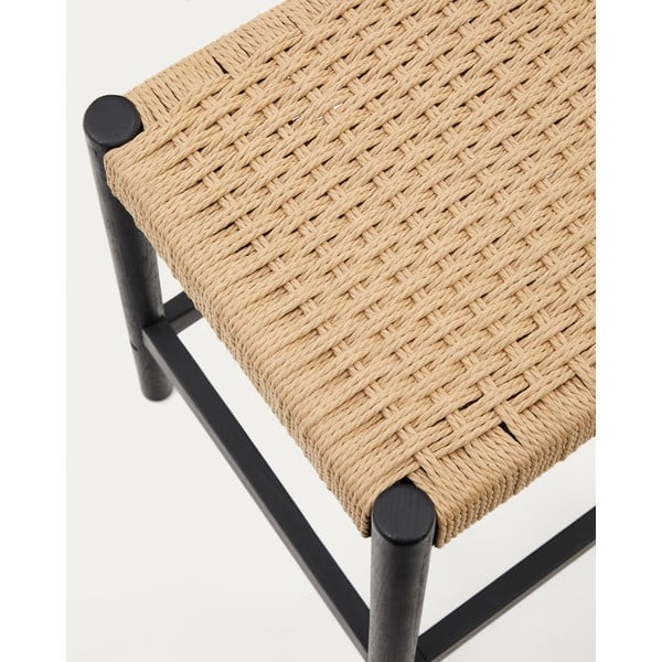 Črni/v naravni barvi barski stoli v kompletu 2 ks iz masivnega hrasta (višina sedeža 66 cm) Yalia – Kave Home-image-4