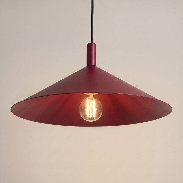 Bordo rdeča jeklena viseča svetilka ø 40 cm Zylo – Sollux-image-2