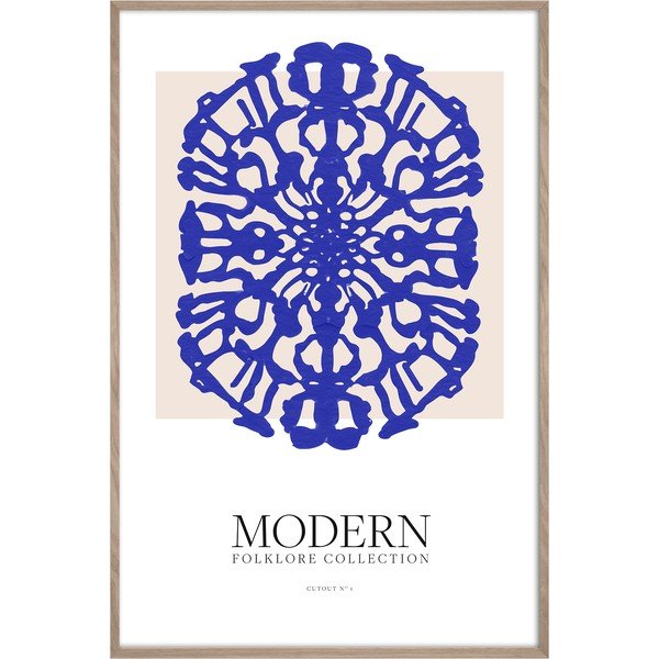 Tiskana slika z okvirjem 60x90 cm Blue Folklore – Styler