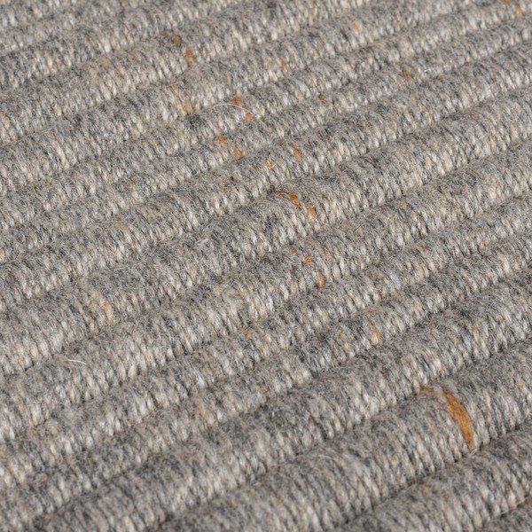 Siva ročno tkana preproga iz mešanice volne 200x290 cm Rene Fringed Ribbed – Flair Rugs-image-3