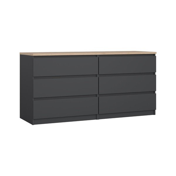 Temno siva komoda 154x76x50 cm Naia – Tvilum