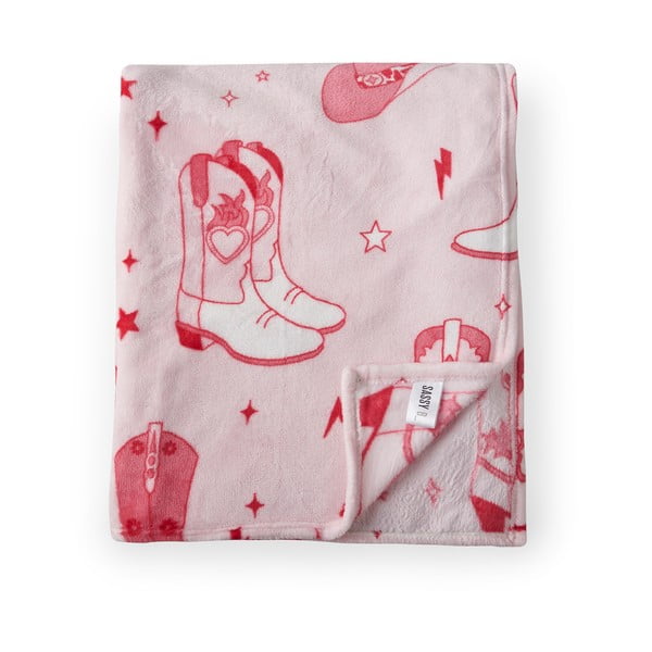 Rožnato pregrinjalo iz mikropliša 200x240 cm Cowgirl Boot – Sassy B