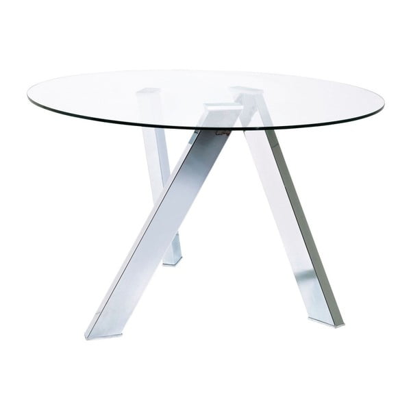 Jedilna miza v srebrni barvi s kaljenim steklom Kare Design Mikado, ⌀ 120 cm