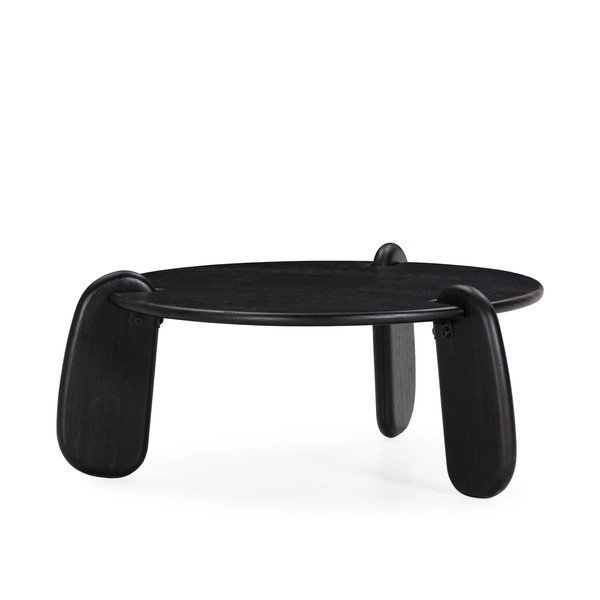 Črna okrogla klubska mizica iz masivnega manga ø 80 cm Tamira – MOME-image-3