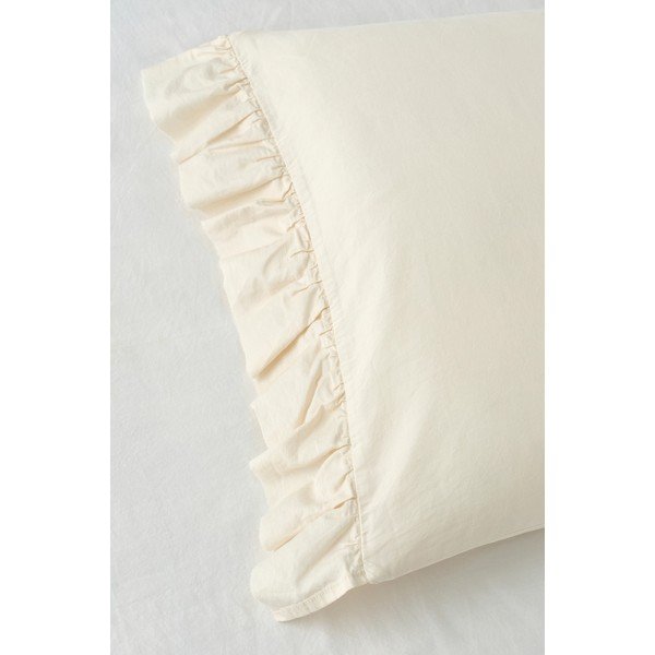 Kremno bela enojna posteljnina iz bombažnega satena 150x210 cm Gloria – Ellos Home-image-2