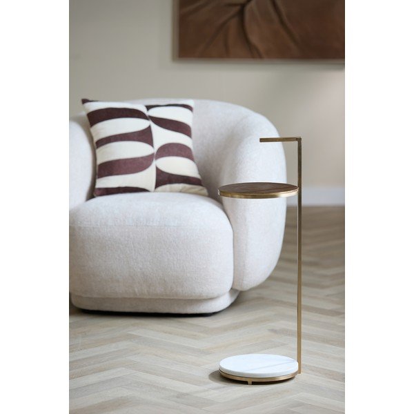 Okrogla stranska mizica z marmorno mizno ploščo ø 26 cm Leda – Light & Living-image-2