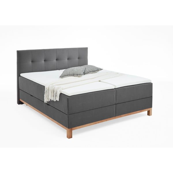 Temno siva boxspring postelja s prostorom za shranjevanje 180x200 cm Catania - Meise Möbel-image-3