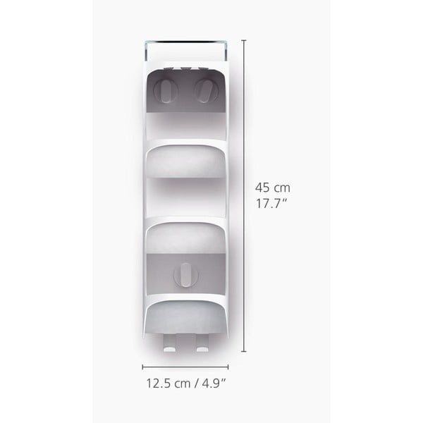 Bela samonosilna plastična polica za kopalnico Capsule - Joseph Joseph-image-1