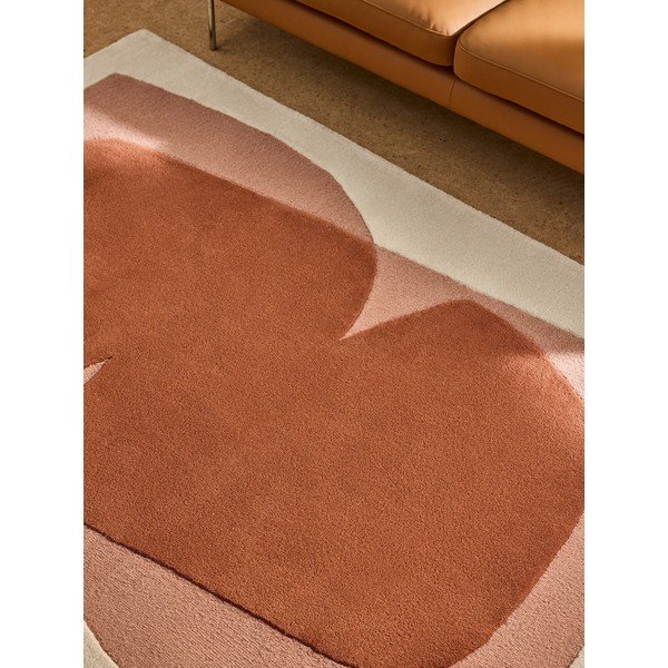 Oranžna/bež ročno tkana volnena preproga 120x170 cm Kinney – MADE-image-3