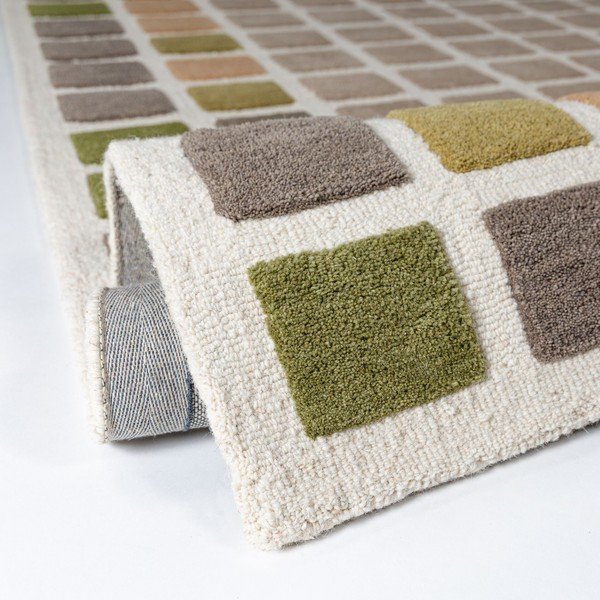 Zelena ročno tkana volnena preproga 140x200 cm Renga Wool – Flair Rugs-image-2